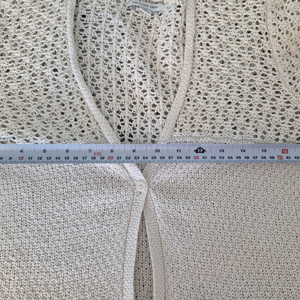 EUC American Eagle Women's Cream Crochet Knit Cardigan Sweater. Size L - Picture 8 of 8